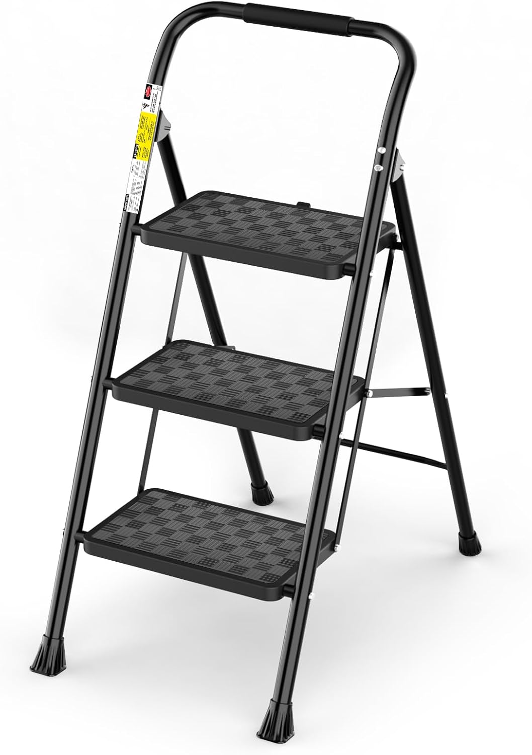 3-Step Folding Step Ladder for Adults – Wide Anti-Slip Steps, Lightweight Portable Ladder for Home, Kitchen & Closet