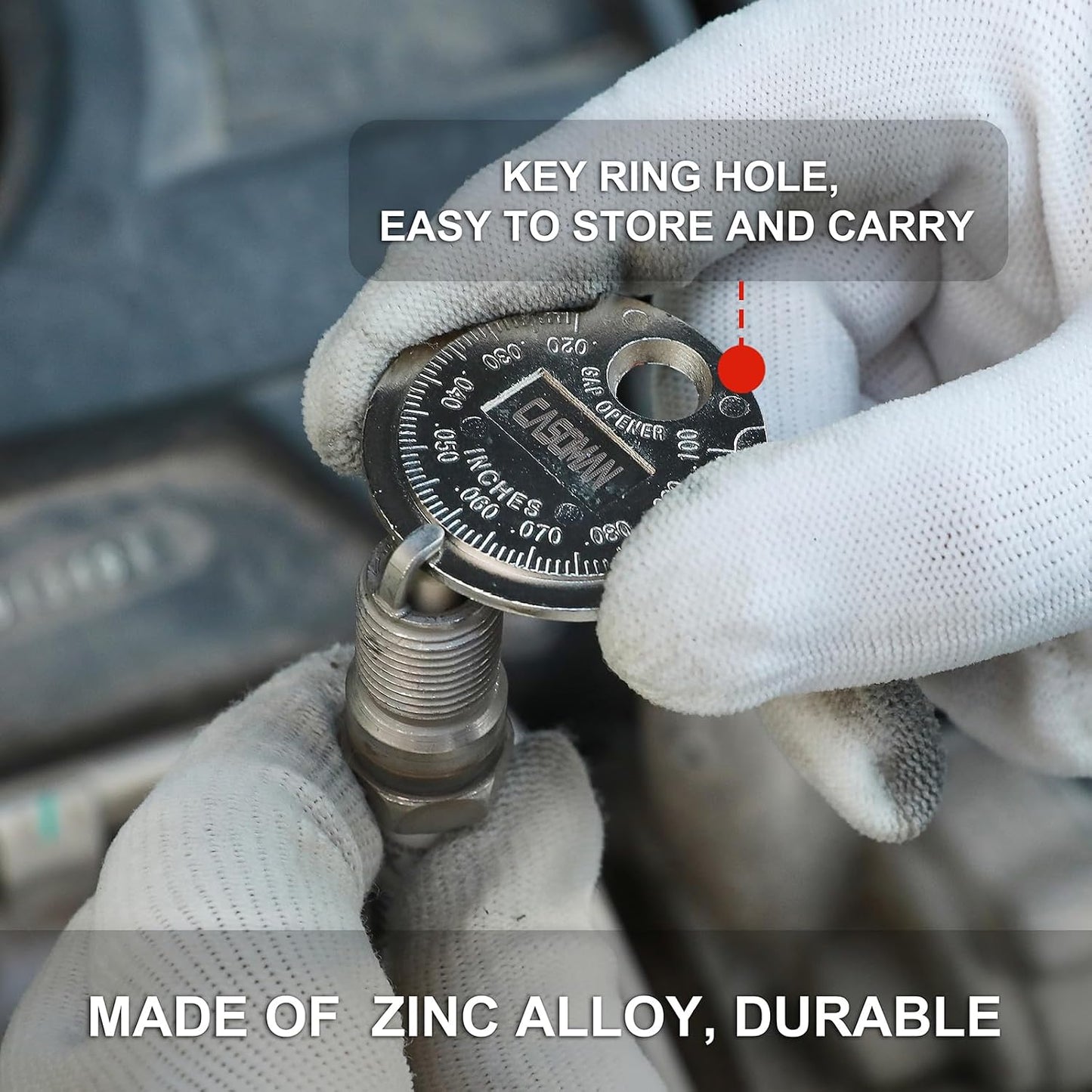 3/8-Inch Drive Spark Plug Socket Set, 6-Point, Include Extension Bar, Universal Joint & Spark Plug Gapper, 8Piece Set, CR-V Steel