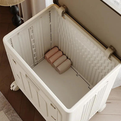 Rolling Laundry Hamper with Lid – Foldable Large Capacity Laundry Basket with Wheels for Bedroom, Bathroom & Laundry Room